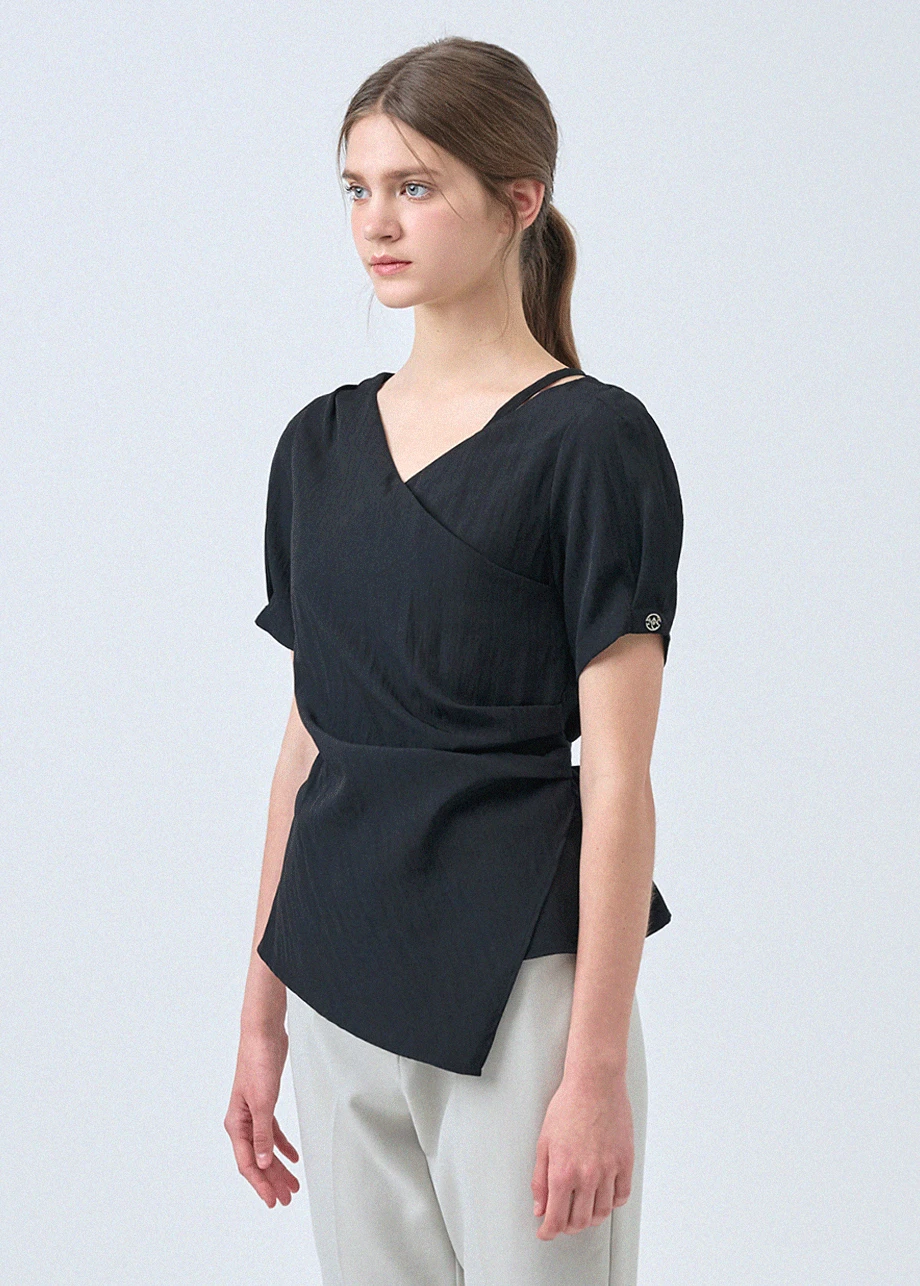 [44-120] Freya Unbalance Strap Blouse  