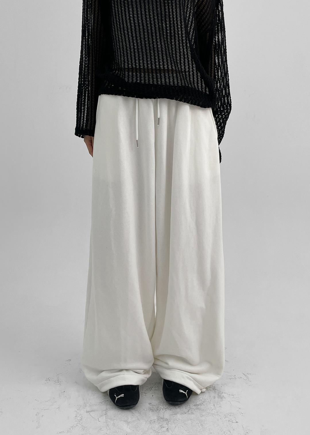 블랙업 [1천장판매] (UNISEX) 벨루 와이드 밴딩 스트링팬츠