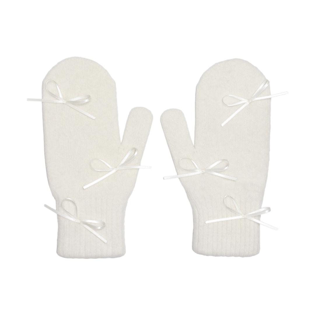 ribbon angora mitten (white)