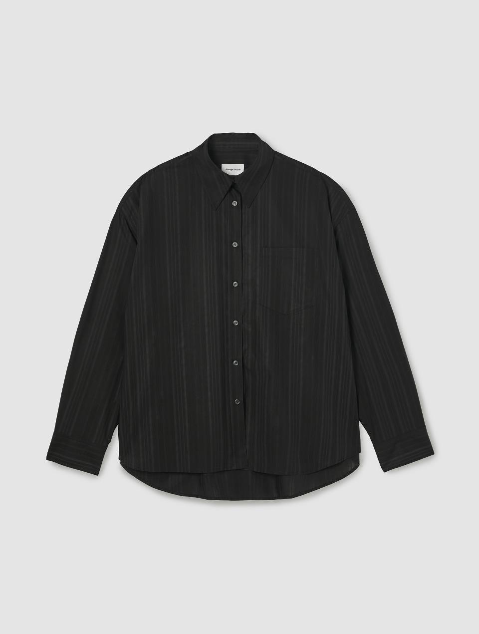 Oversized Stripe Shirt_Black