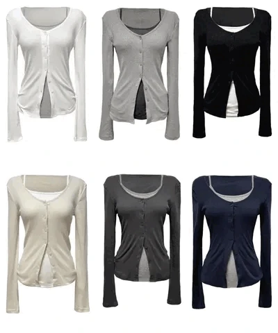 [MADE/BEST] Cotton v-neck cardigan T (6color)