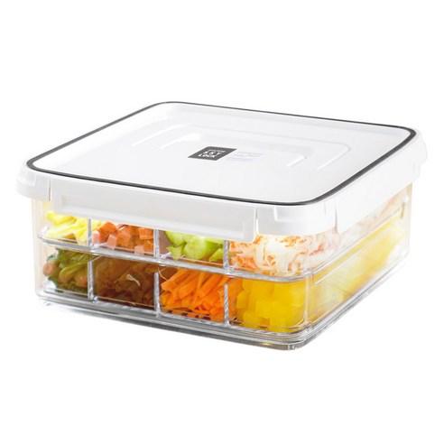창신리빙 스카이락 칸칸 김밥재료 보관용기, 3.8L, 1개 - 밀폐용기/세트 | 쿠팡