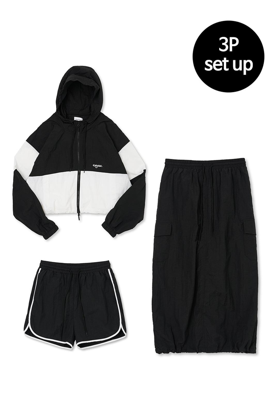 Colourway Hoodie 3-Piece Full Set Up (Black) CSOs-005 [Woman]