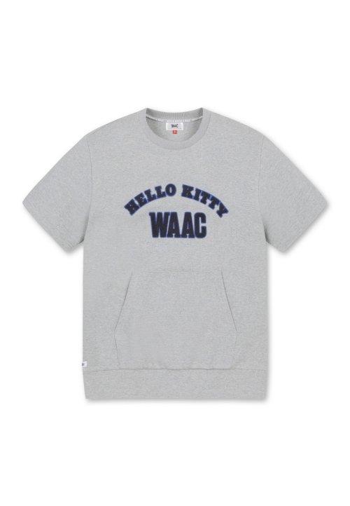 [HelloKitty x WAAC] 공용 헬로키티 반팔 맨투맨 티셔츠_WWTCX22304GYM_1