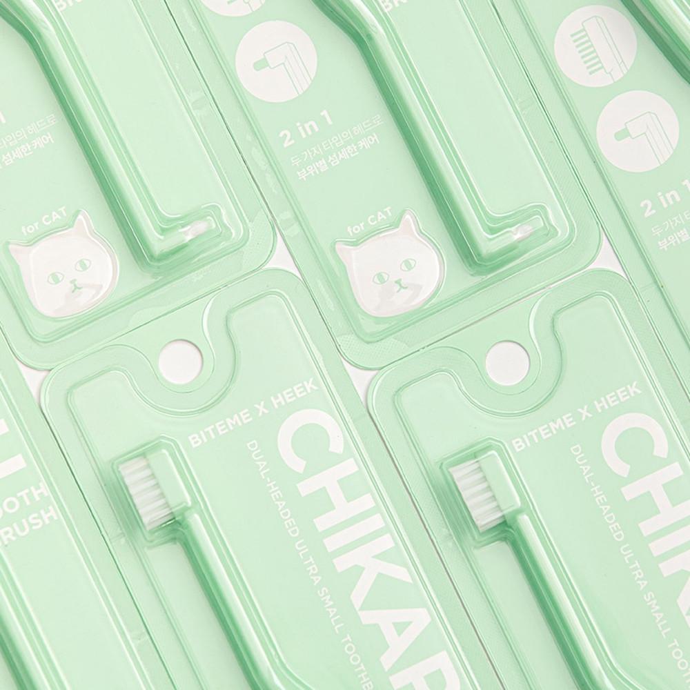 [바잇미X펫플루언서] 2in1 치카푸 듀얼헤드 반려동물 칫솔 (고양이/소형견)