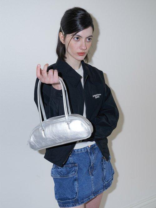 demi baguette bag - silver