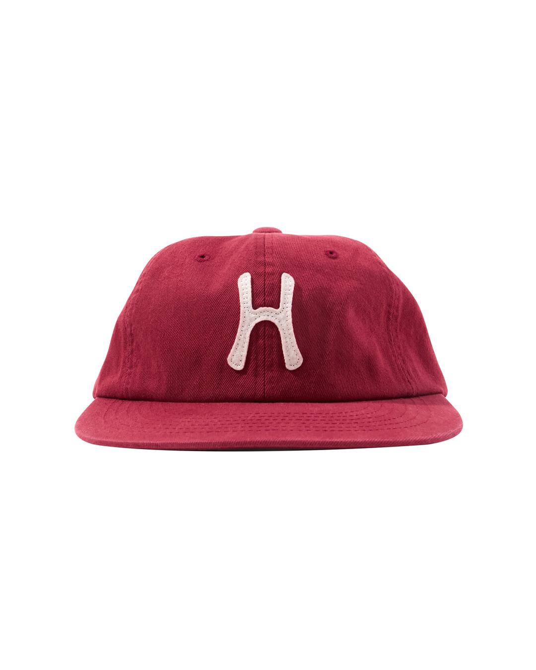 H Logo Cotton Relaxed Fit 6Panel Cap_Red