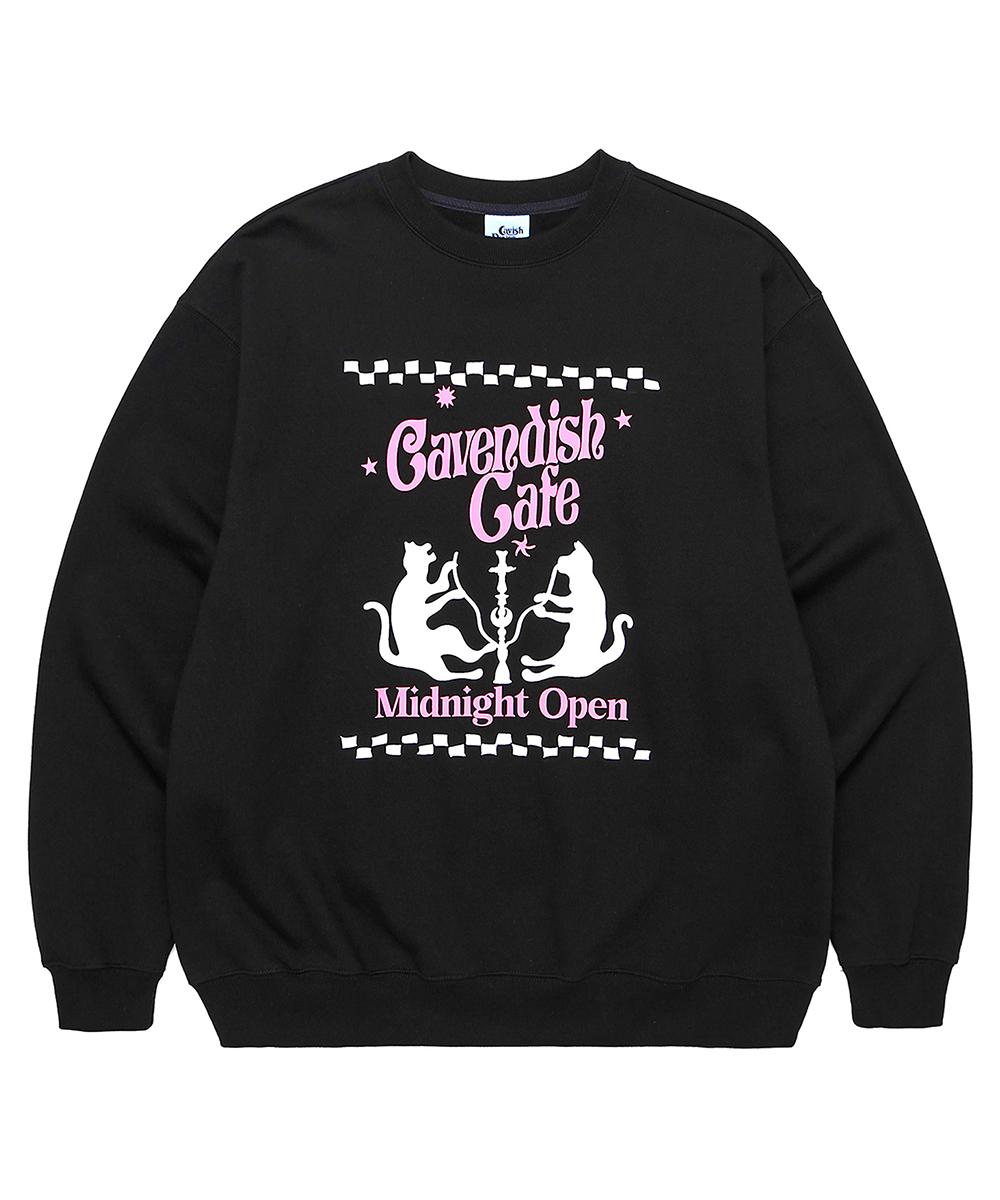 [9월 1일 예약배송] CAVENDISH CAFE SWEATSHIRT [BLACK]