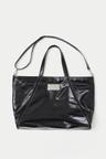 BIG COATING TOTE BAG IN BLACK