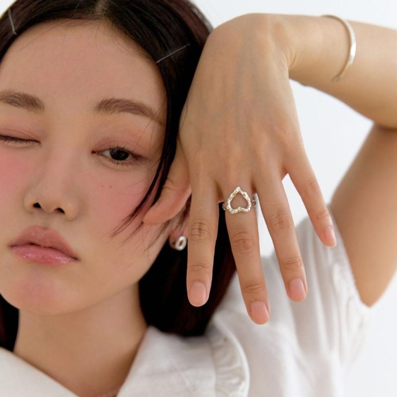 Melting heart open ring