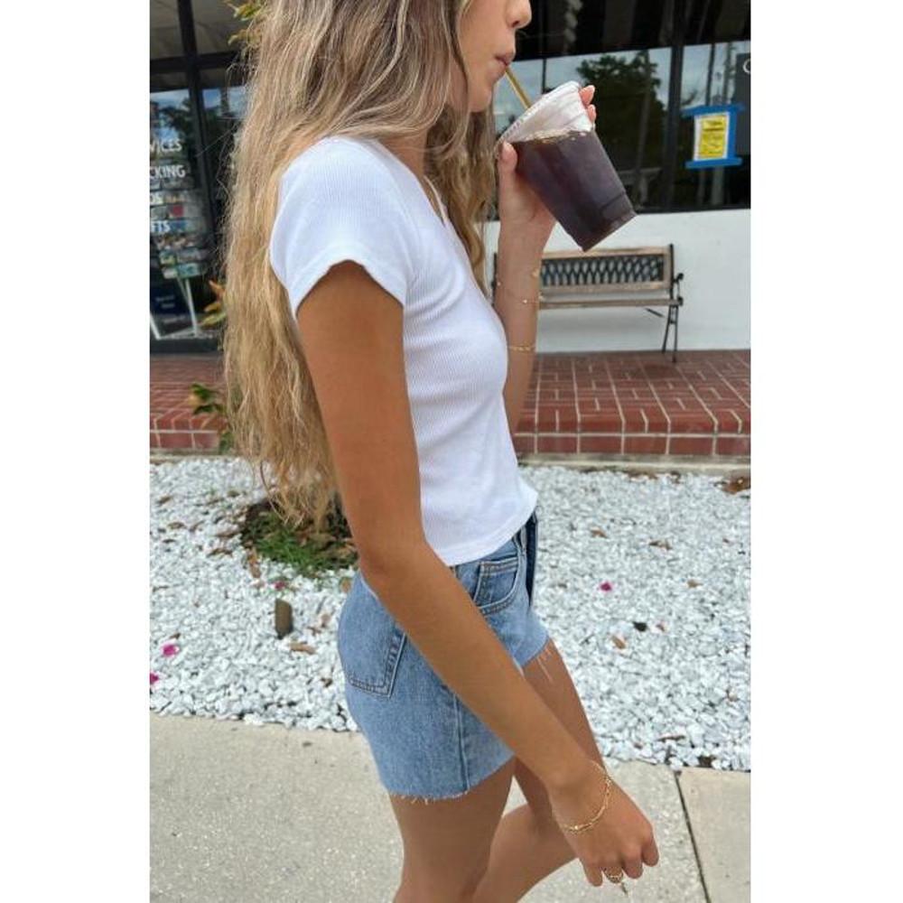 브랜디멜빌 애슐린 브이넥 탑 화이트 여성