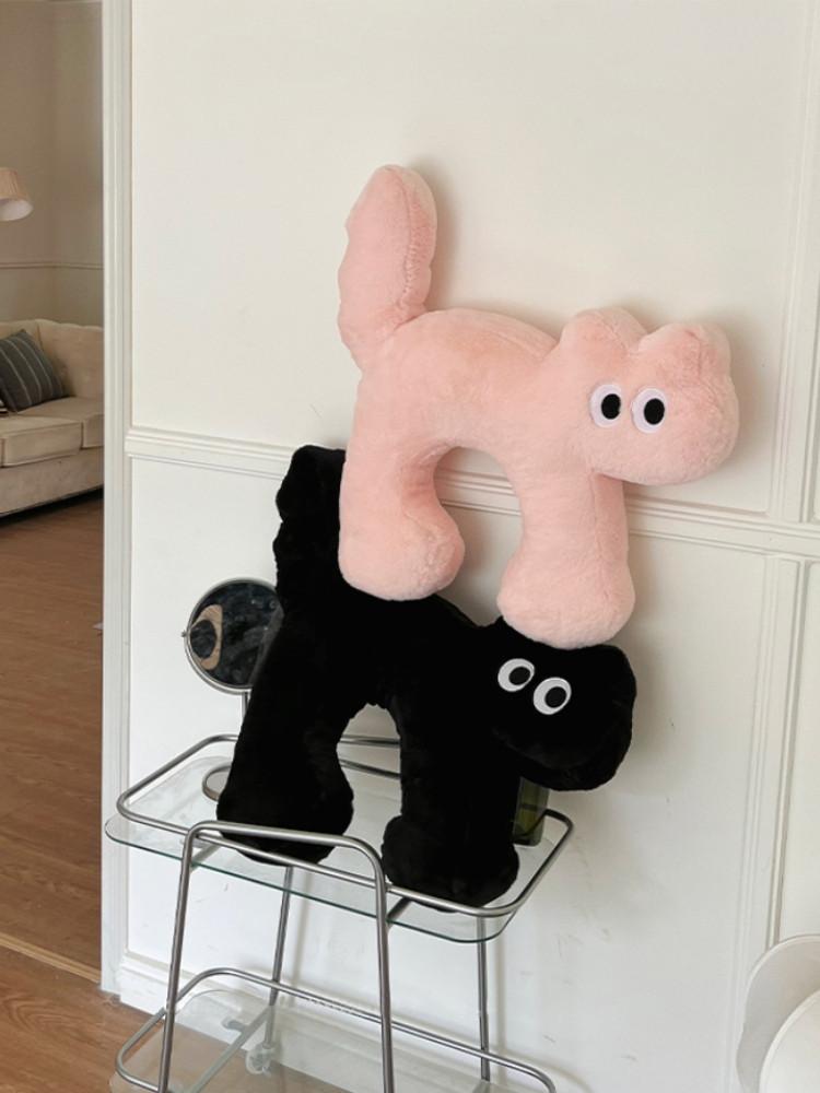 Meow Huhu 귀여운 고양이 인형 쿠션 (2COLOR)