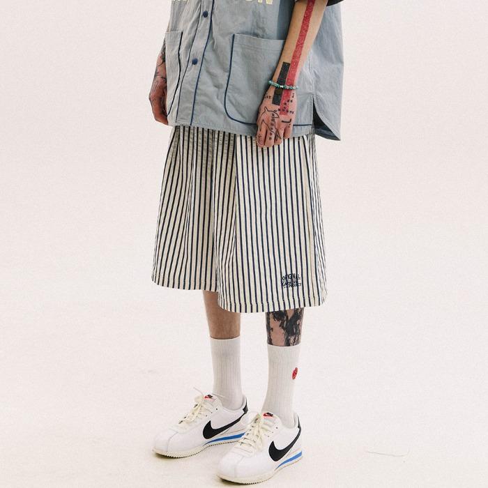 Stripe Bermuda Half pants Blue