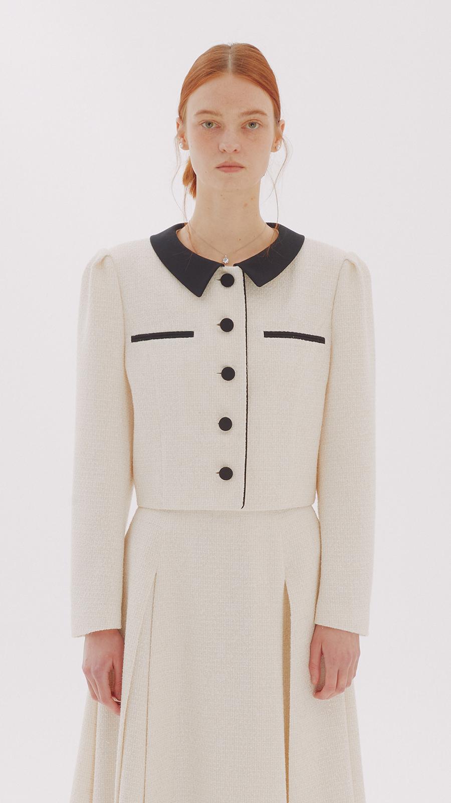 [이지혜 착용] COLLAR TWEED JACKET_IVORY