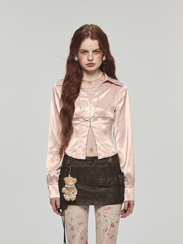 1JINN STUDIO 새틴 집업 셔츠 (3컬러)