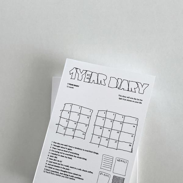 만년 다이어리 01_ 위클리 가로형 [PVC 커버 포함]