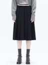 WAIST TAPE PLEATED MIDI SKIRT_NAVY