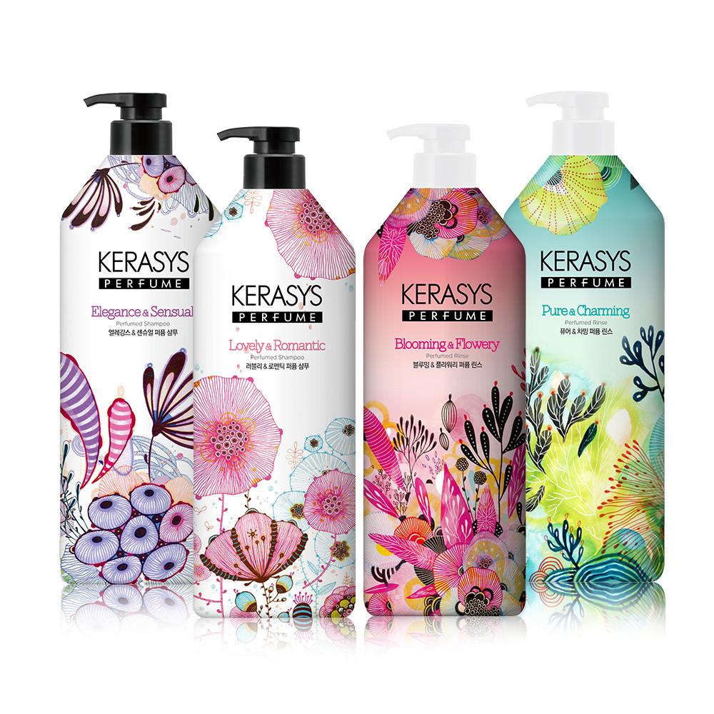 케라시스 퍼퓸 샴푸/린스 980ml 1개+1개 (러블리 엘레강스 블루밍 퓨어차밍)