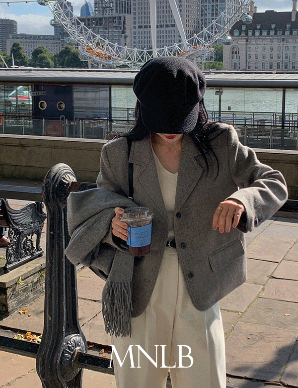 미니뽕 [2천장돌파🔥][울자켓/하객룩][직진배송][MNLB] 런던 웰메이드 테일러드 싱글 울 하프 자켓