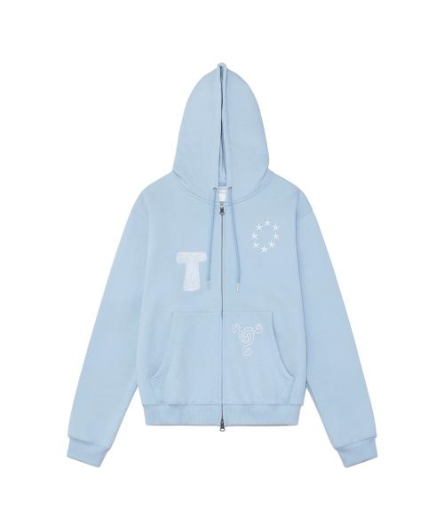 TCM snail hooded zip-up (sky blue)