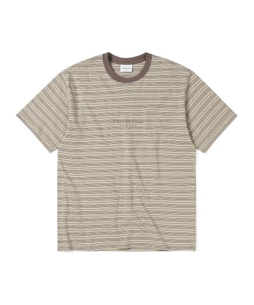 Micro Striped Tee Brown