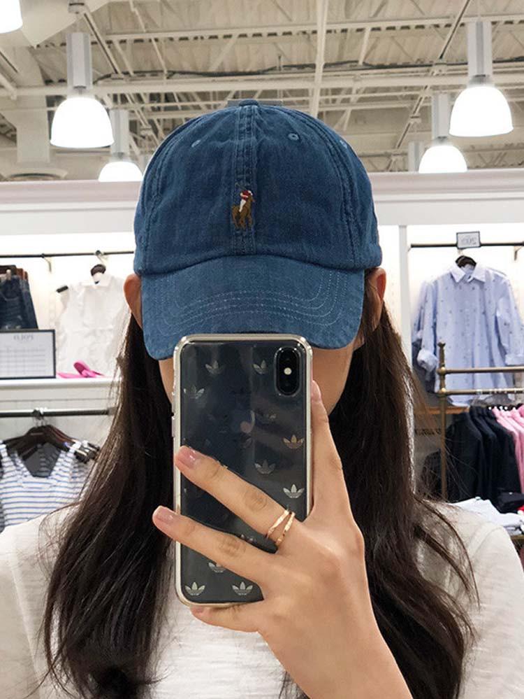 폴로랄프로렌 남녀공용 데님 포니로고 야구 모자 710688731