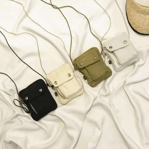 [귀여운코디]투버튼 미니 크로스백 겸 힙색