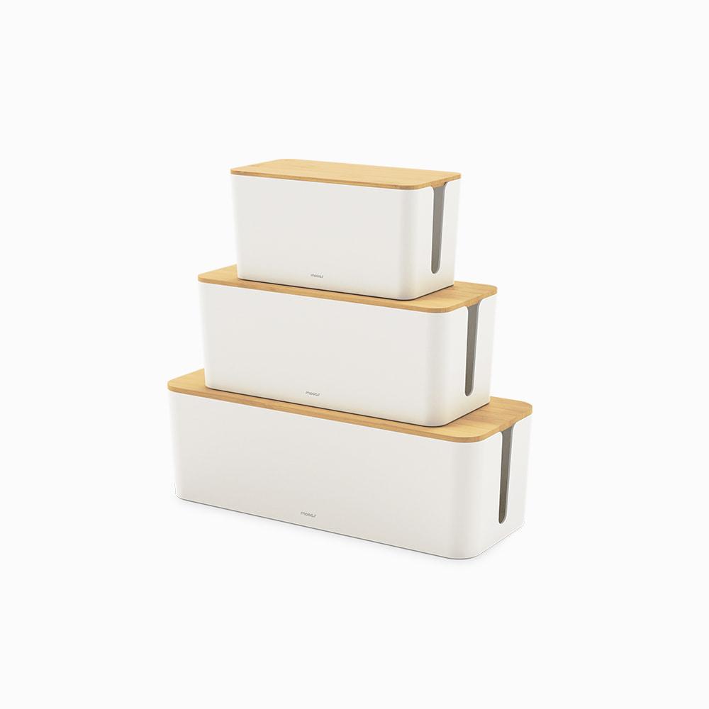 [무아스] 우드커버 멀티탭 정리함