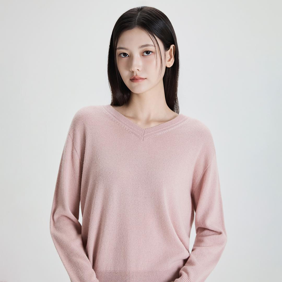 미쏘 [에센셜] 캐시미어블렌드 V넥 홀가먼트 풀오버_MIWKAFT20T