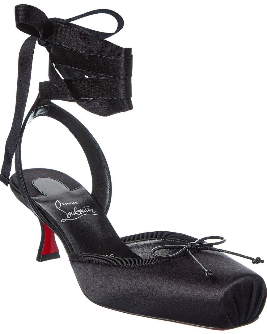 카시아 레이스업 55 새틴 슬링백 펌프