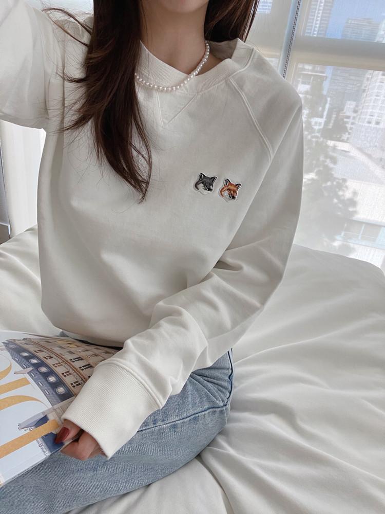 메종키츠네 더블 폭스헤드 패치 클래식 남녀공용 맨투맨 티셔츠 2색 택1 FM00358KM0002 [오늘출발]