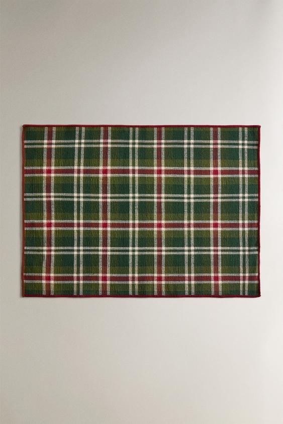 크리스마스 체크 테이블 매트(2개입 세트)