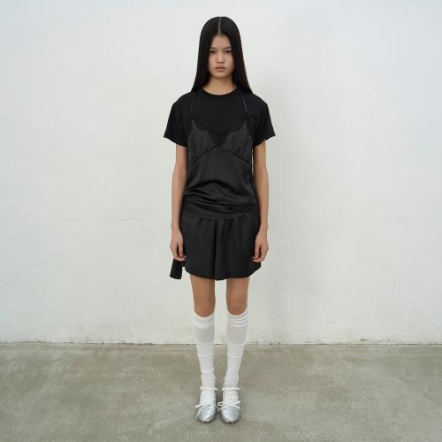 BUSTIER LAYERED T-SHIRT (BLACK)