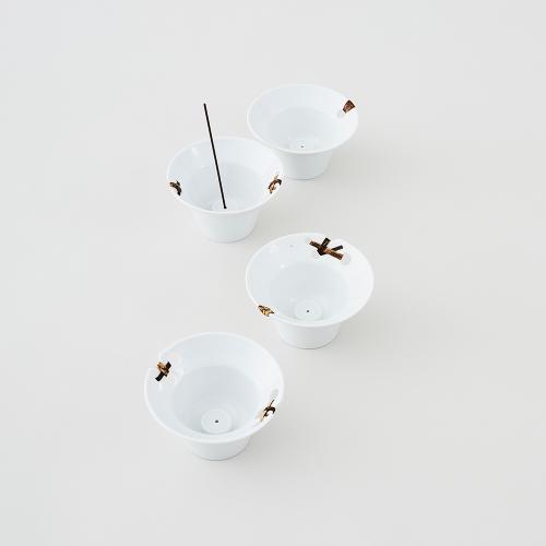 백자와 대나무 엮다 - 향로