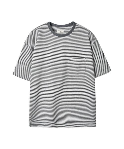 Pin Stripe Half Sleeve M.Grey