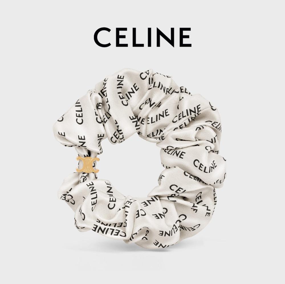 CELINE 셀린느 곱창밴드 헤어슈슈 스크런치 머리끈 화이트