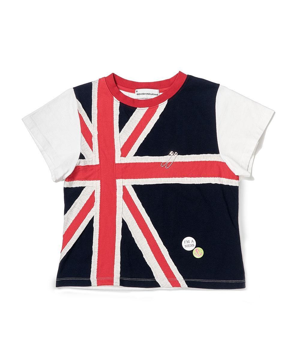 [SCHISMINDUCING] UNION JACK T SHIRT NAVY