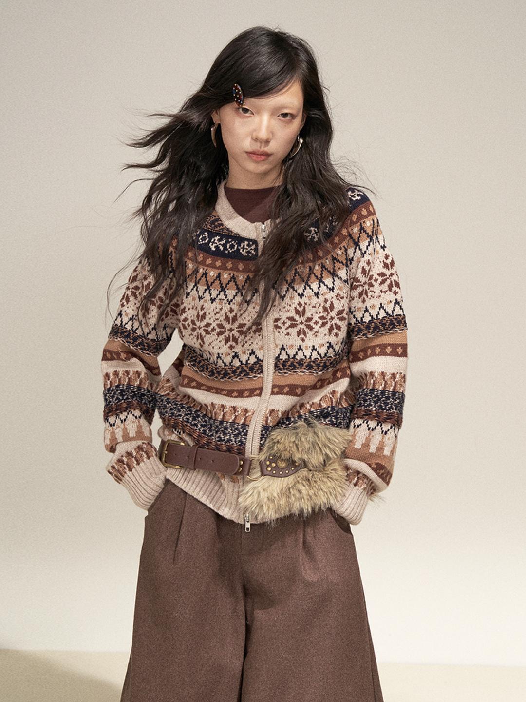 Summon Oak Fair Isle Vintage Cardigan