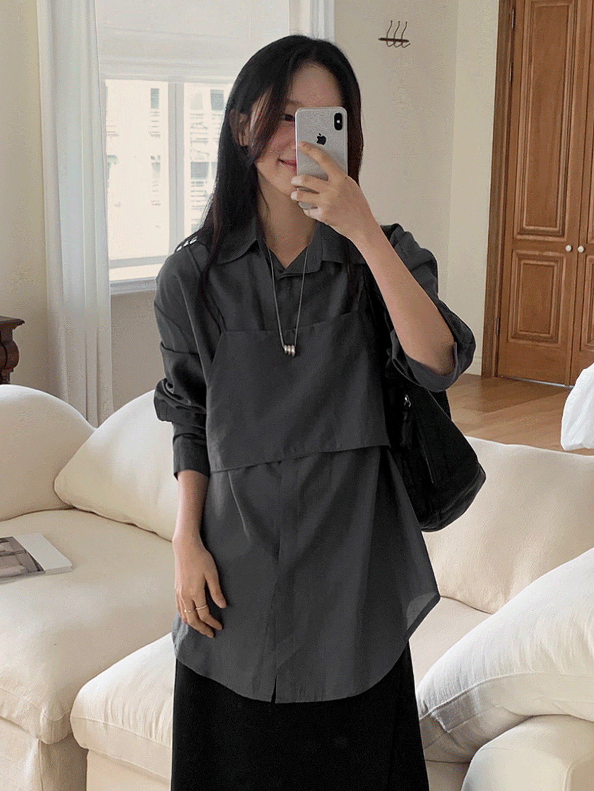 어리틀빗 plain bustier top + shirt set (3color) 세트상품!