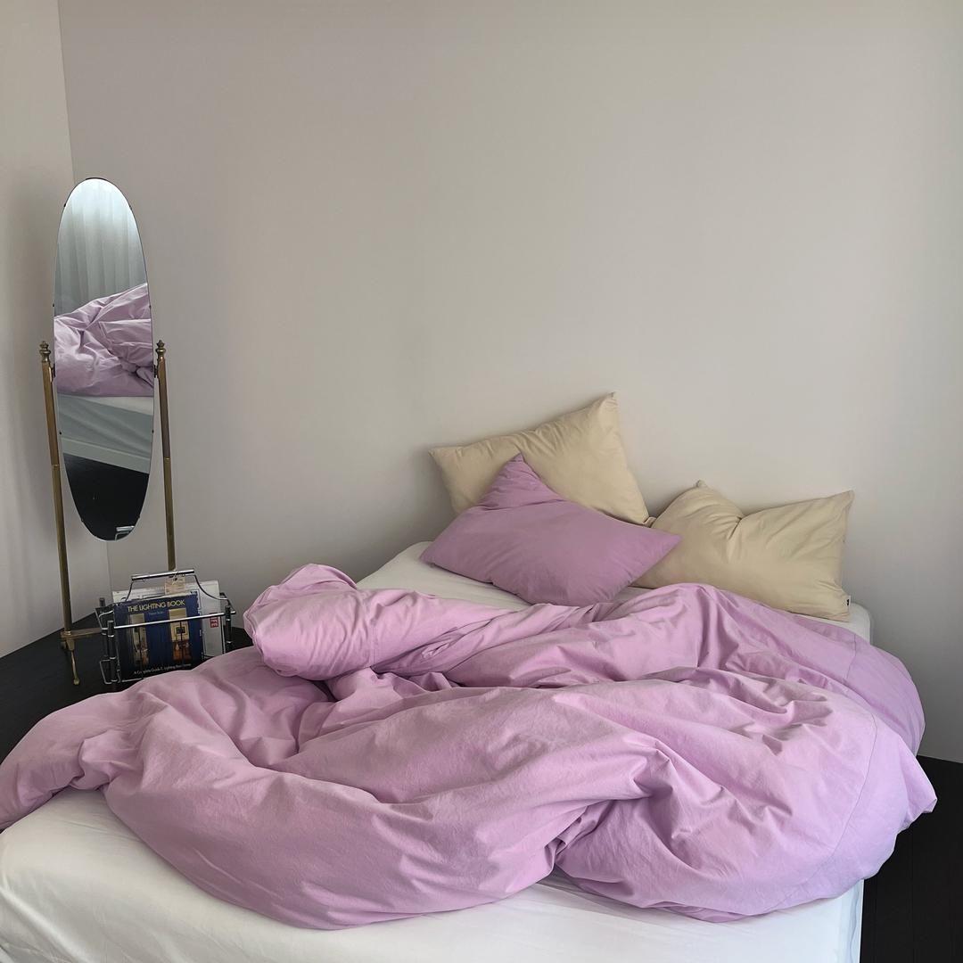 Life cotton duvet cover - lilac