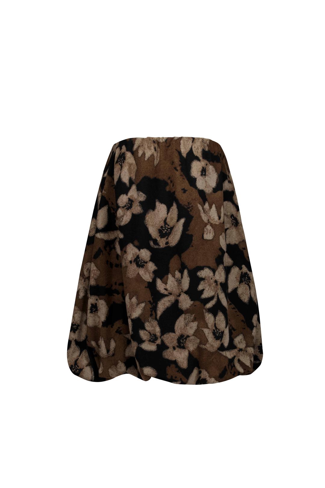 SHIRRING VOLUME SKIRT (BROWN)