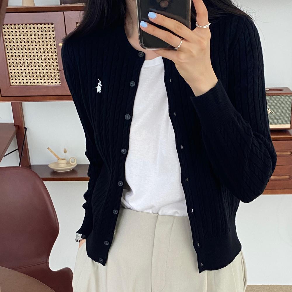 폴로랄프로렌 걸즈 케이블 라운드 여자 가디건
