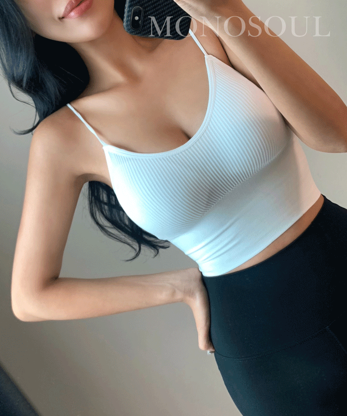 [몸매라인보장!] 몸매보정 쫀득 모찌 브라탑 일체형 볼륨패드 나시 요가 필라테스 헬스
