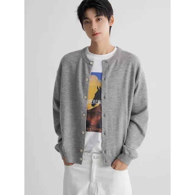 라운드 카디건  라이트 그레이 (21595AAY62) 남성