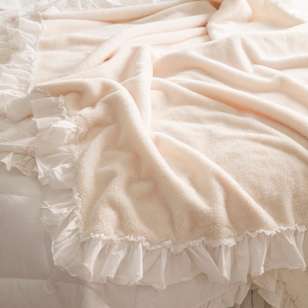 메종드파리 무릎담요 무지양털 (아이보리) 포근한 겨울블랭킷