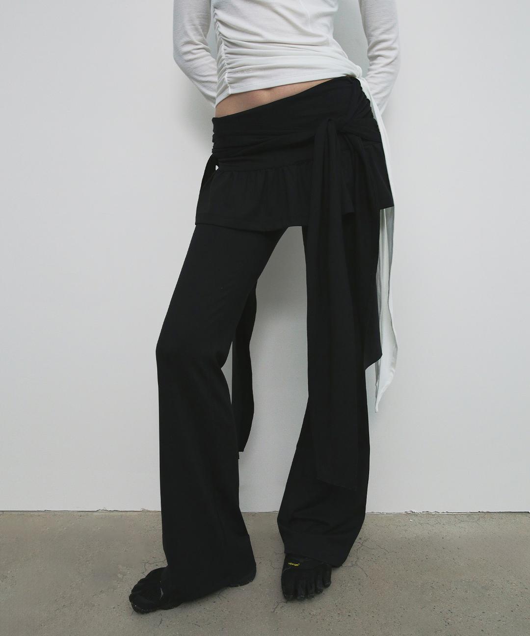 STRAP SKIRT PANTS_BLACK