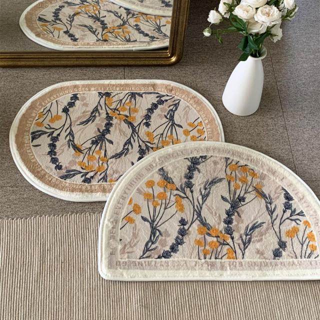 진심디자인 앨리스 발매트 러그 2종 패브릭 욕실 현관 부엌 거실 북유럽 타원 반원