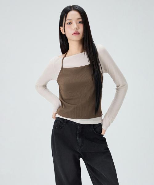 나시 레이어드 긴팔 티셔츠_MIWLWF912A