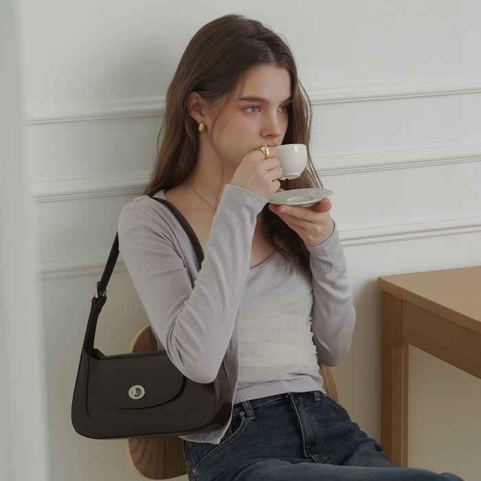 미뇽 호보 숄더백 Mignon Hobo Shoulder Bag_Dark Brown