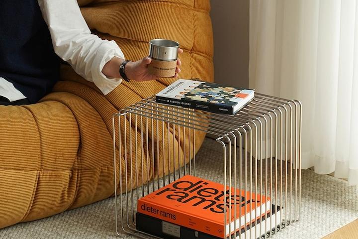 와이어 큐브형 철재 모듈 스탠드 잡지 선반 수납장 협탁 사이드테이블 철제 쇠테리어 서랍장